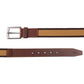 Alvaro Castagnino Men Brown & Beige Textured Leather Braided Belt
