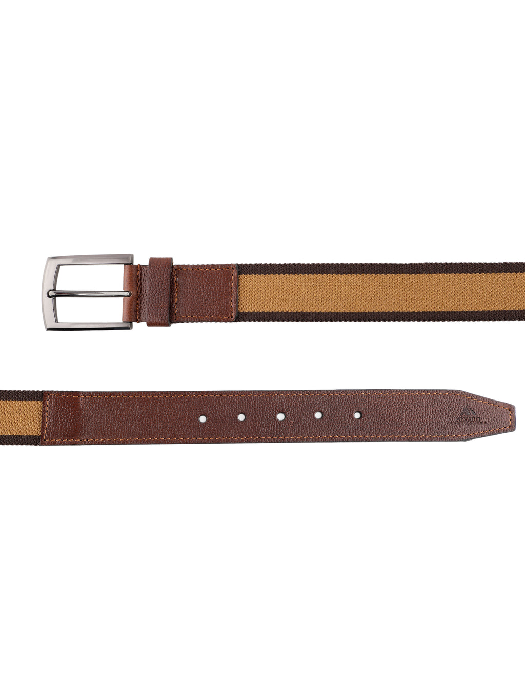 Alvaro Castagnino Men Brown & Beige Textured Leather Braided Belt