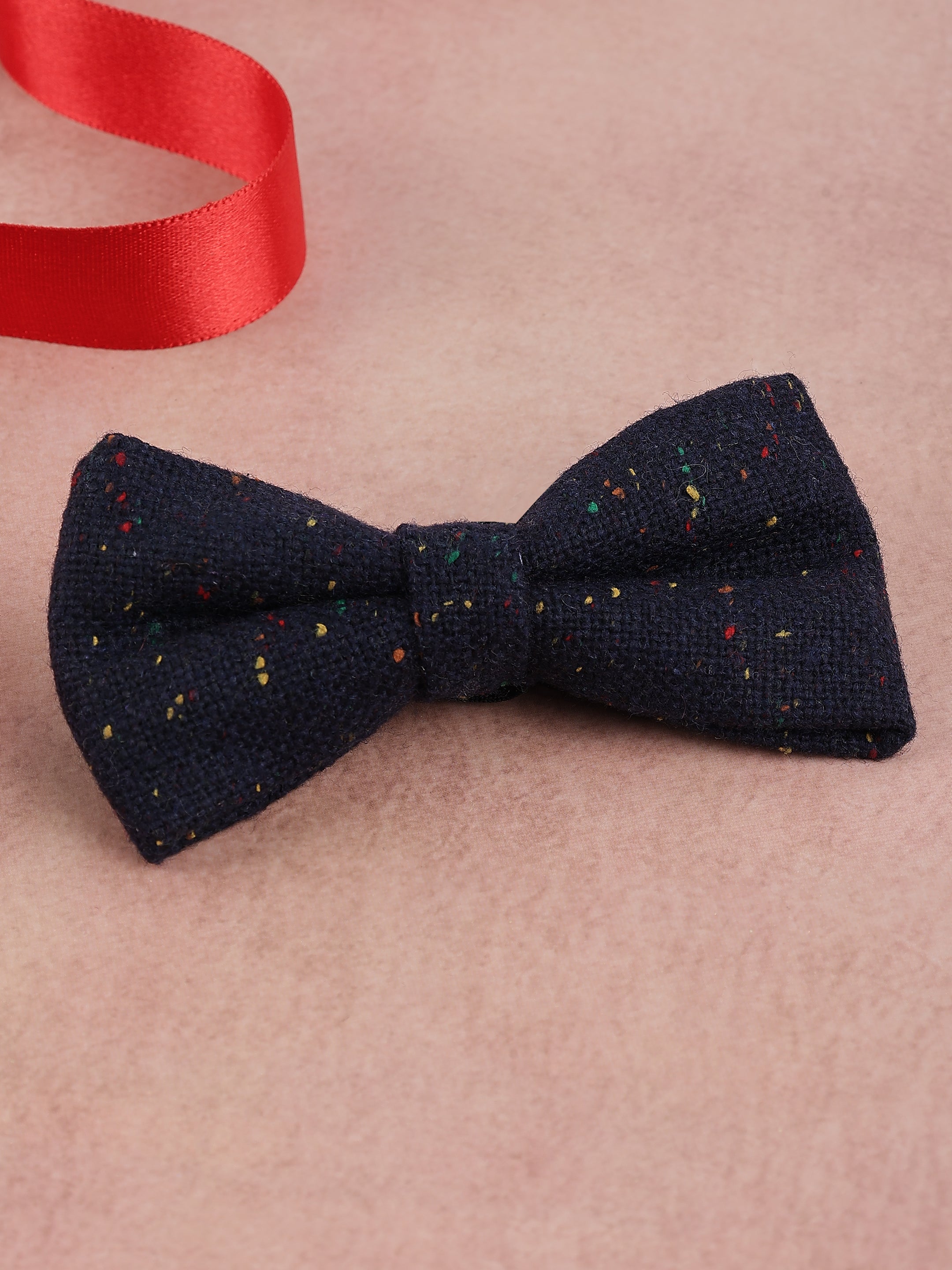 Navy Blue Speckled Donegal Cotton Bow Tie