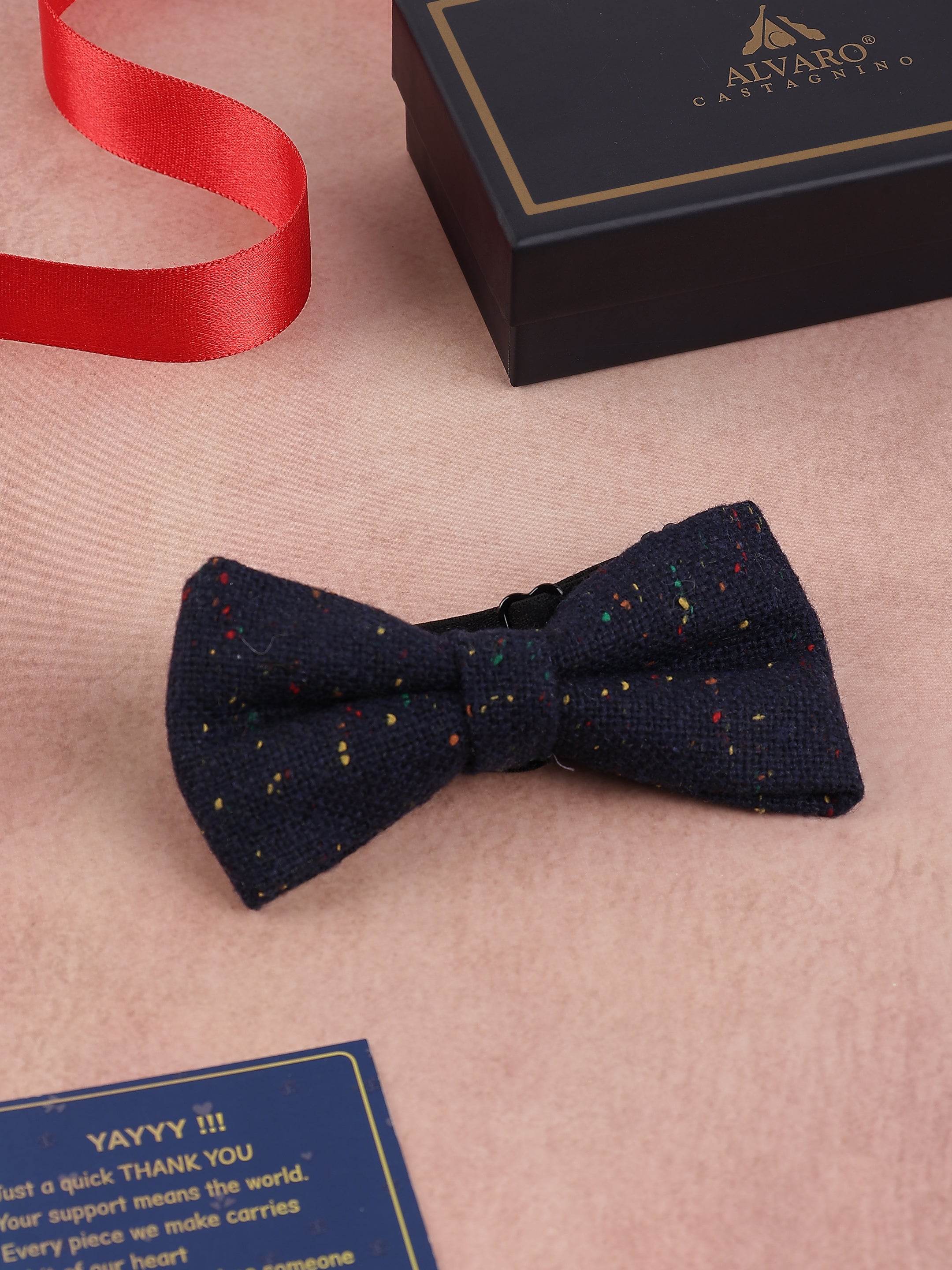 Navy Blue Speckled Donegal Cotton Bow Tie