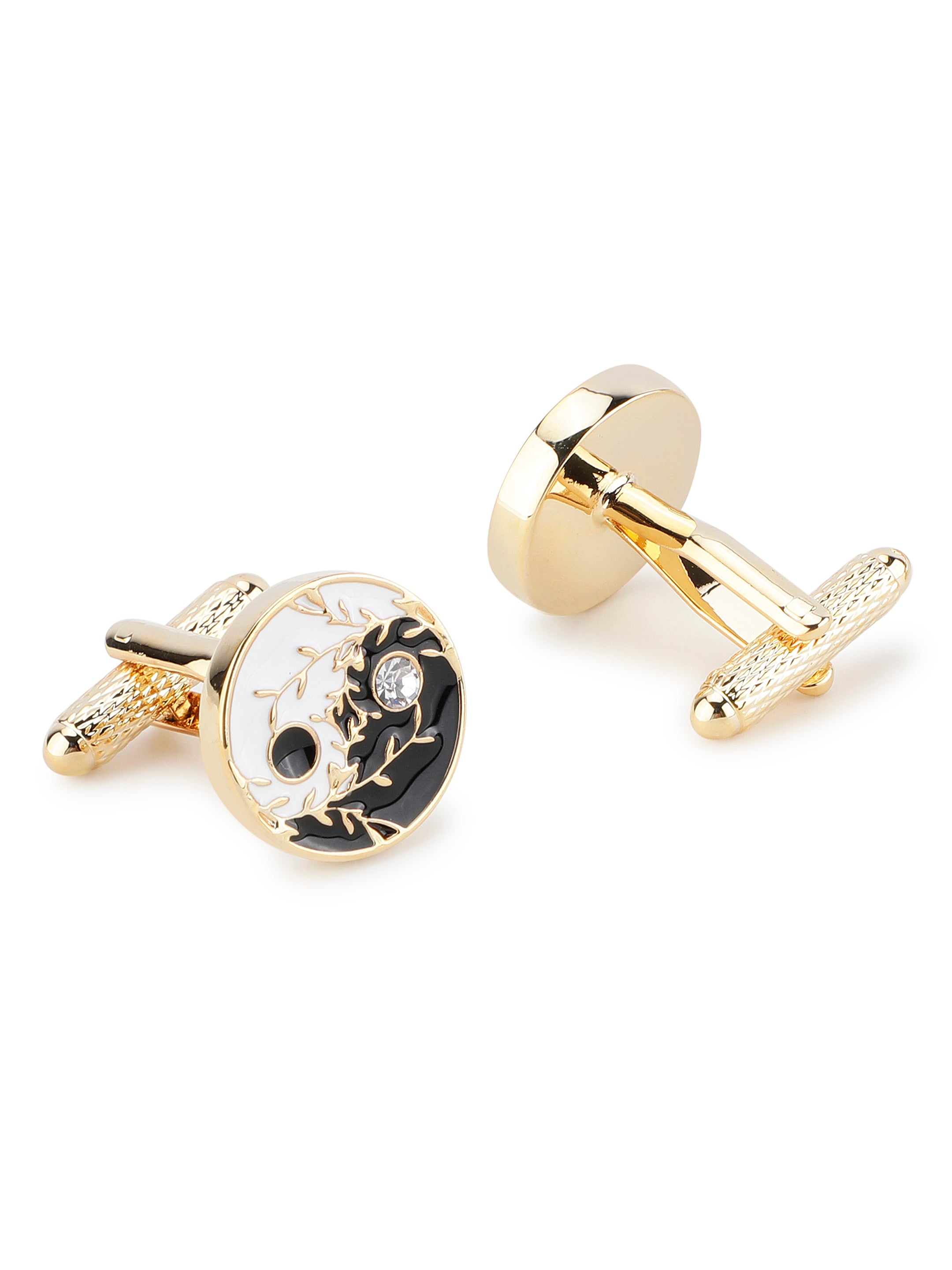 Alvaro Castagnino Black & White Coloured Cufflink for Men