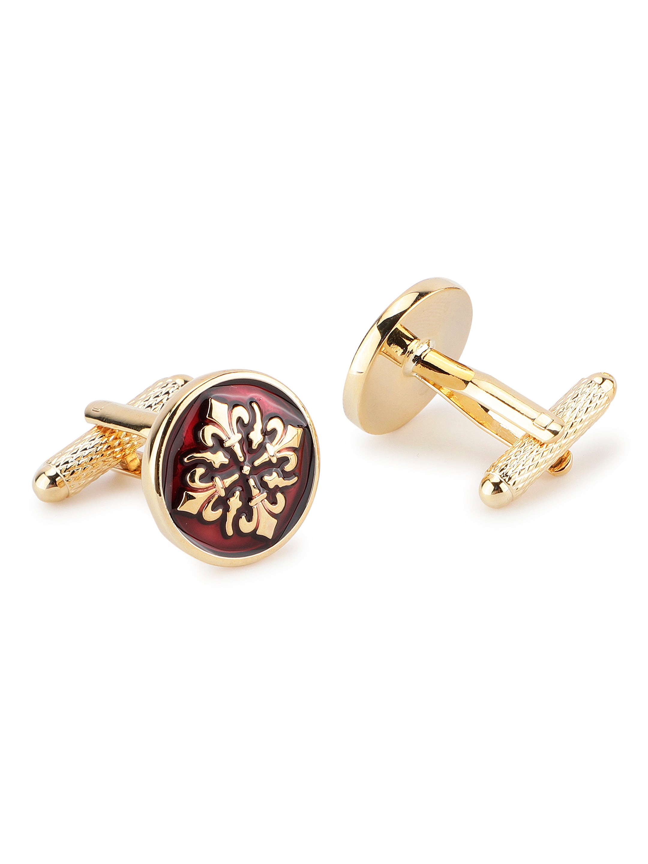 Alvaro Castagnino Gold & Maroon Coloured Cufflink for Men