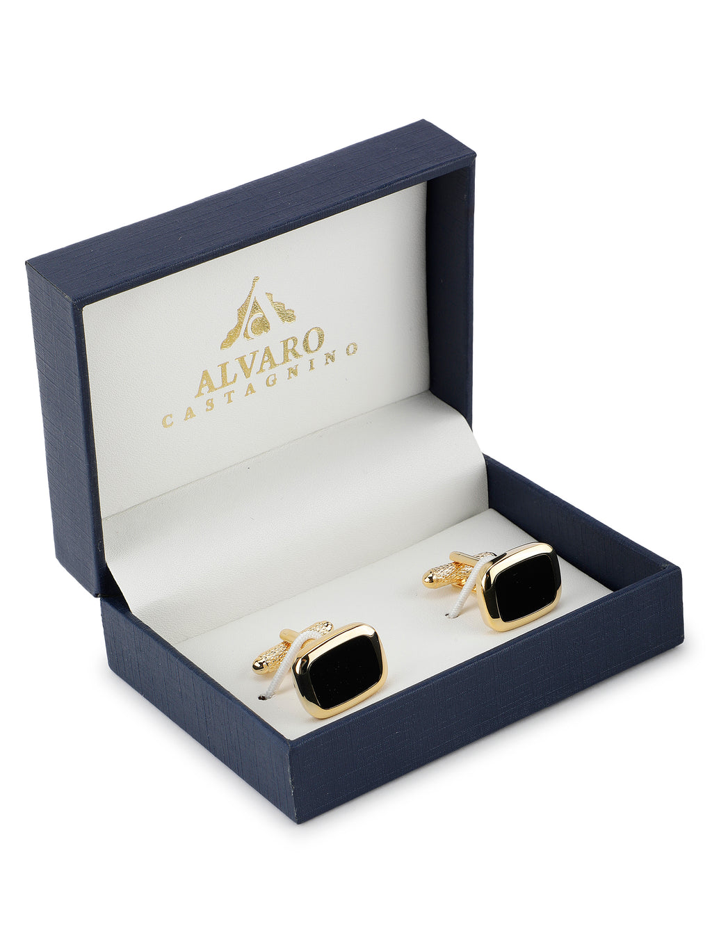 Alvaro Castagnino Black & Gold Coloured Cufflink for Men