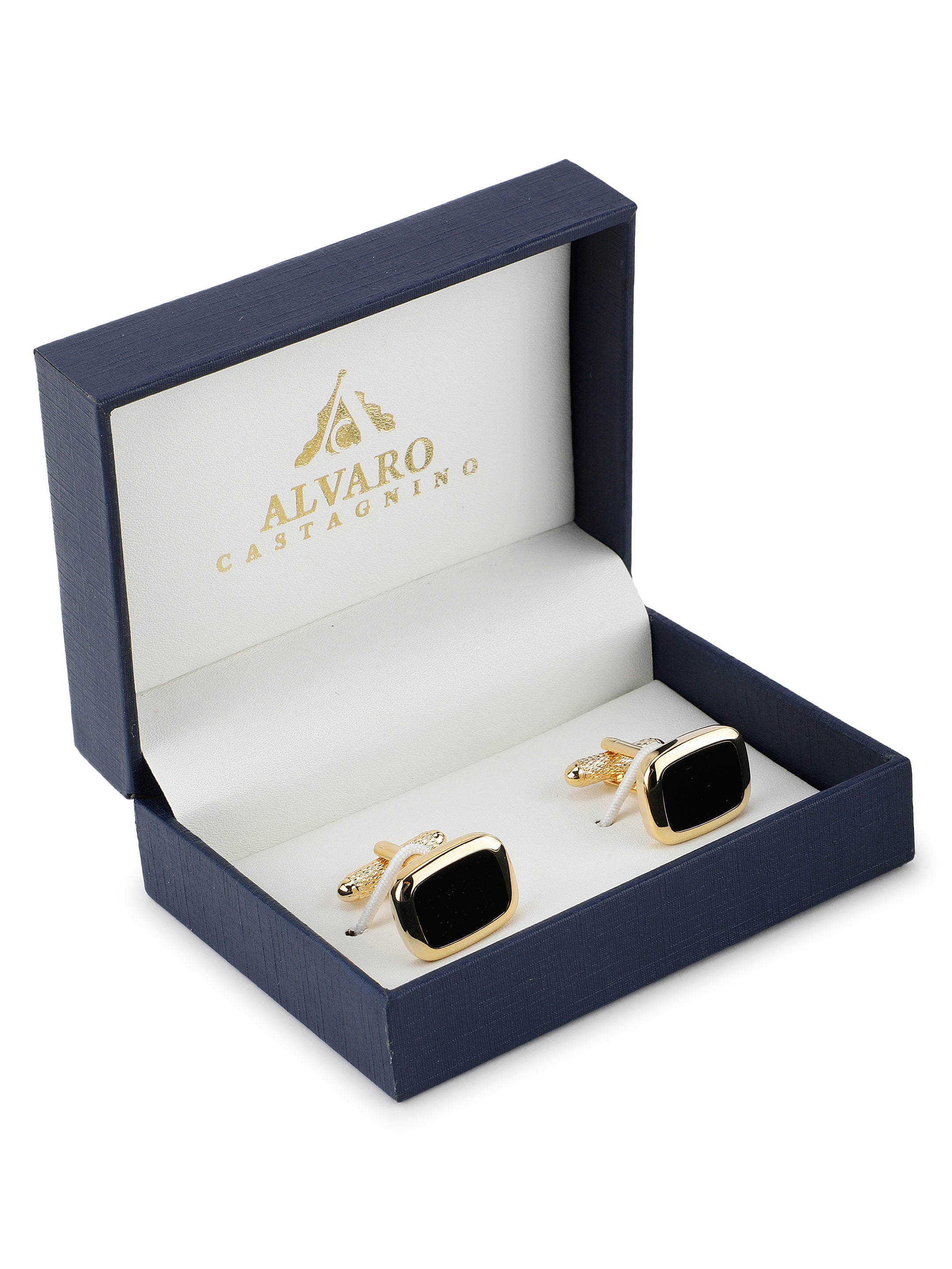 Alvaro Castagnino Black & Gold Coloured Cufflink for Men