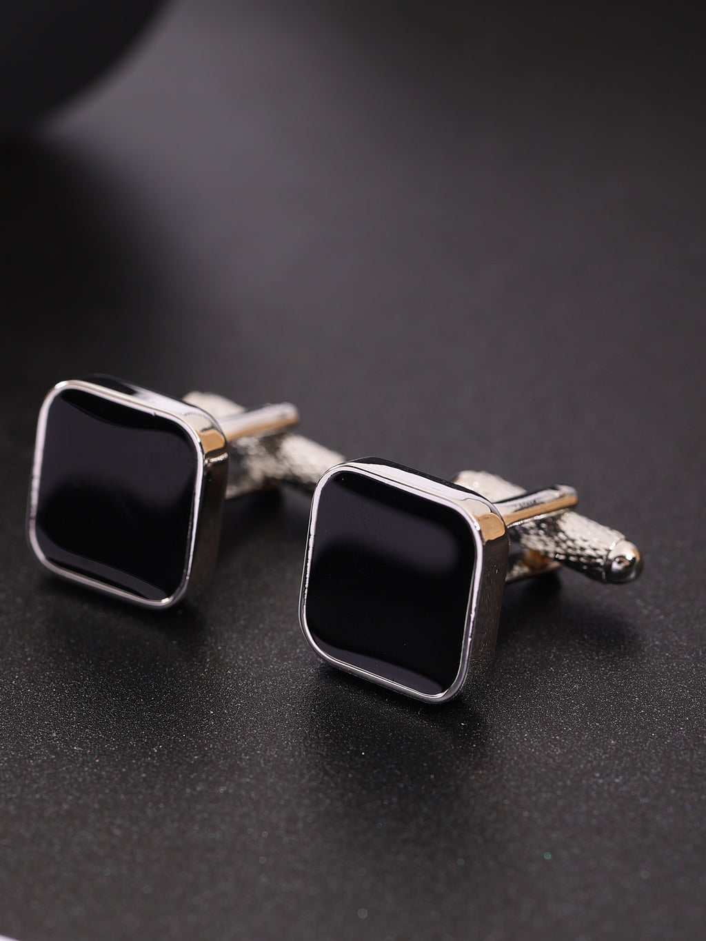 Alvaro Castagnino Black & Silver Coloured Cufflink for Men