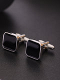 Alvaro Castagnino Black & Silver Coloured Cufflink for Men