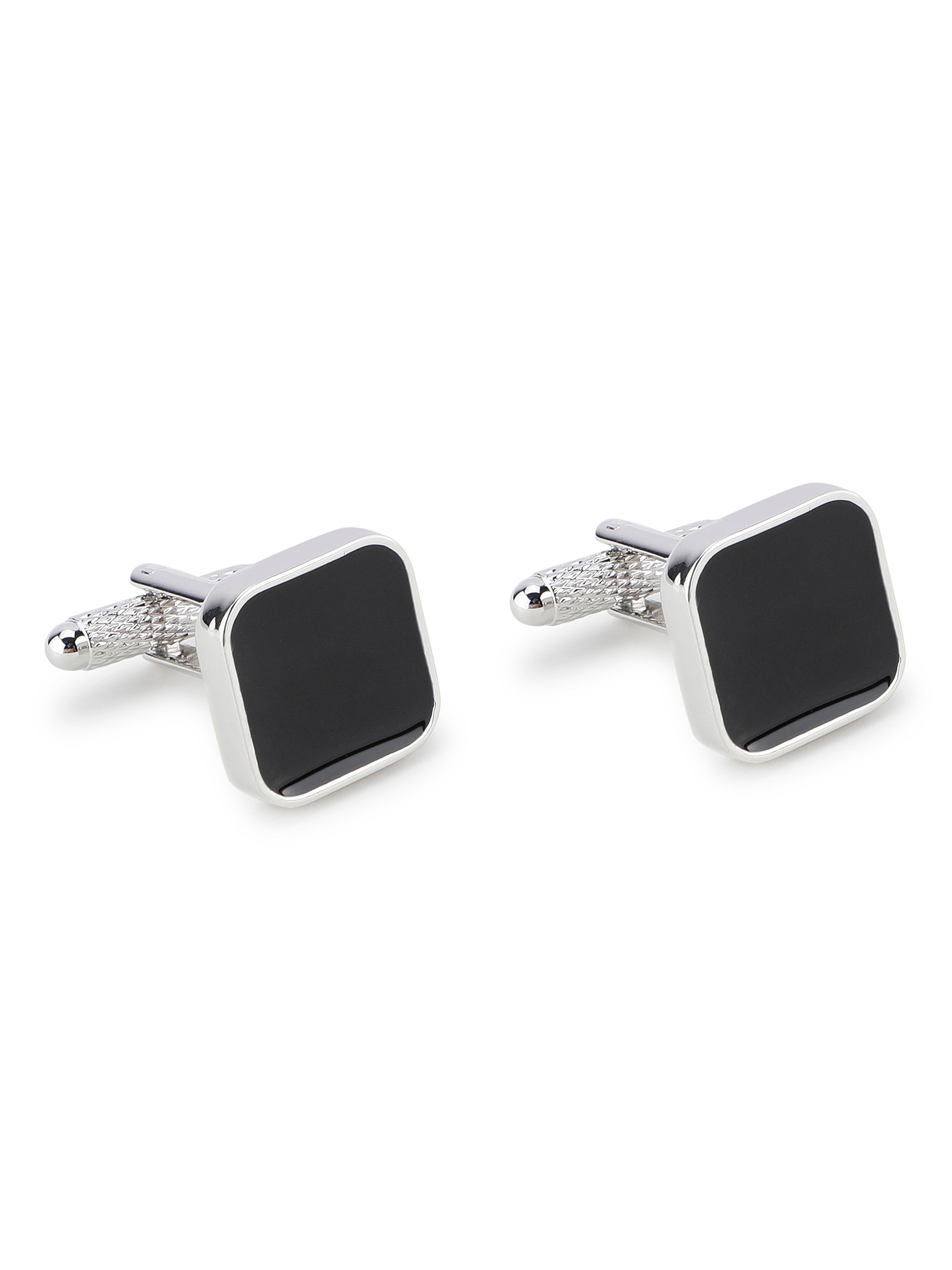 Alvaro Castagnino Black & Silver Coloured Cufflink for Men