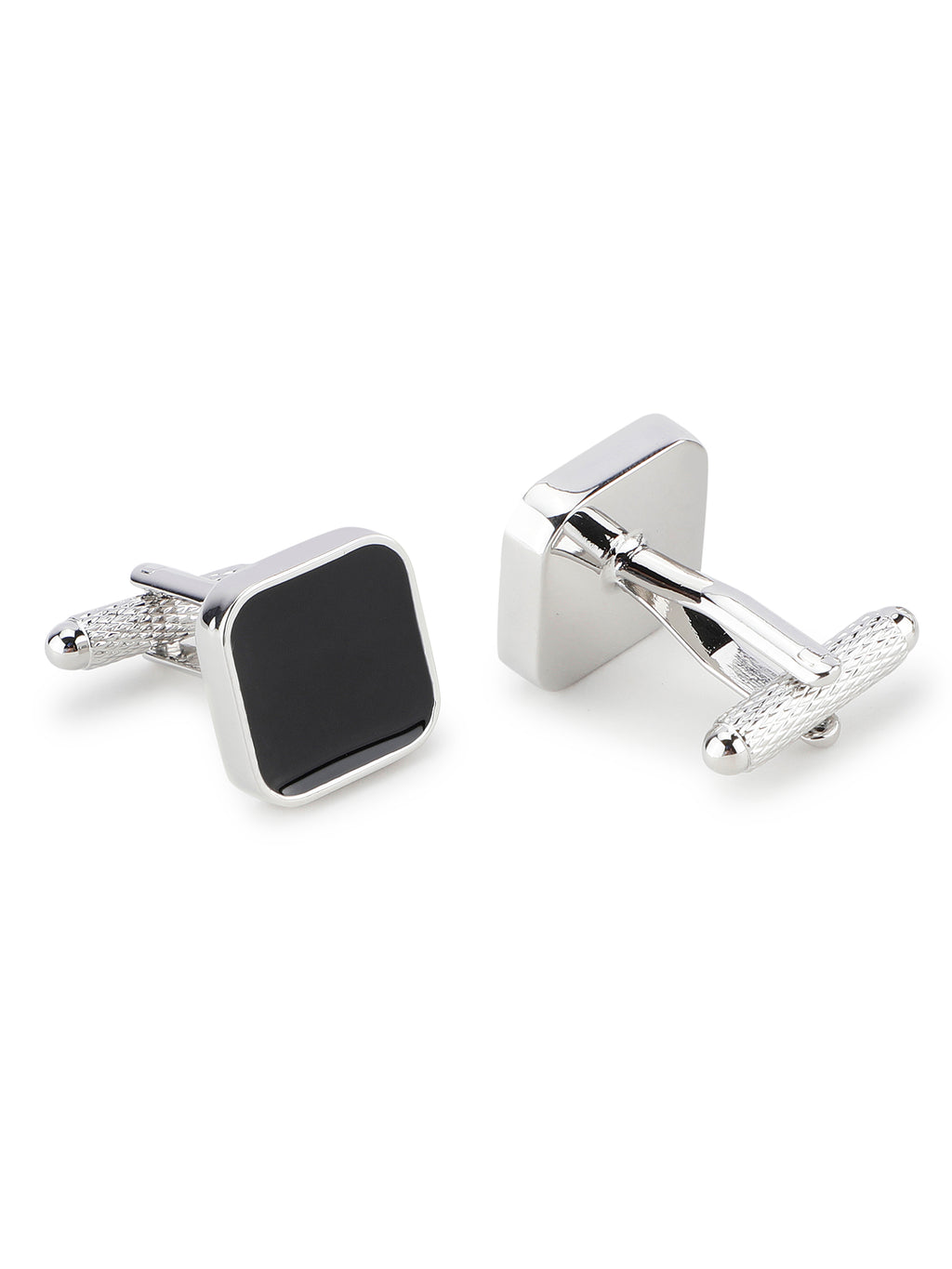 Alvaro Castagnino Black & Silver Coloured Cufflink for Men