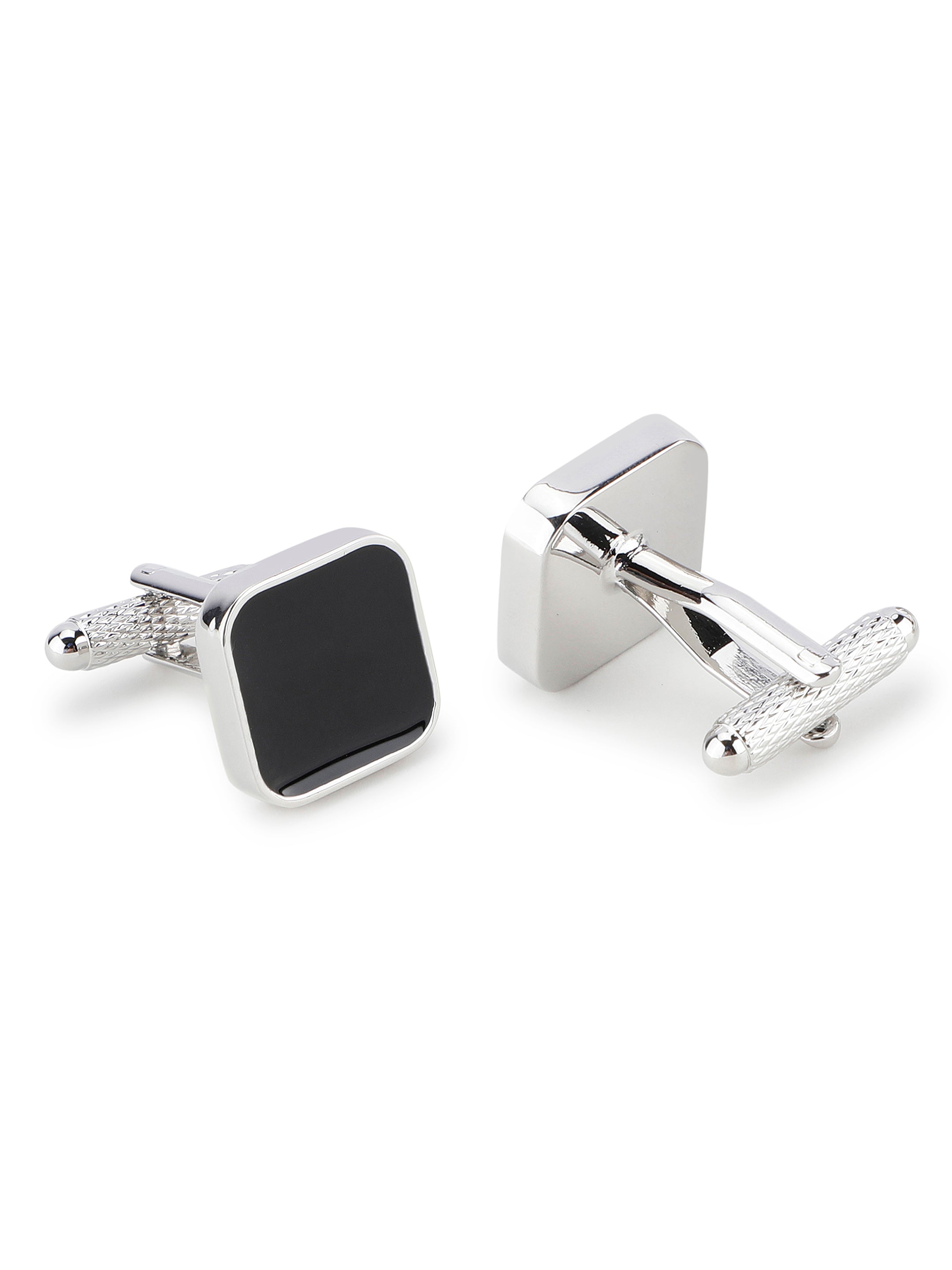 Alvaro Castagnino Black & Silver Coloured Cufflink for Men