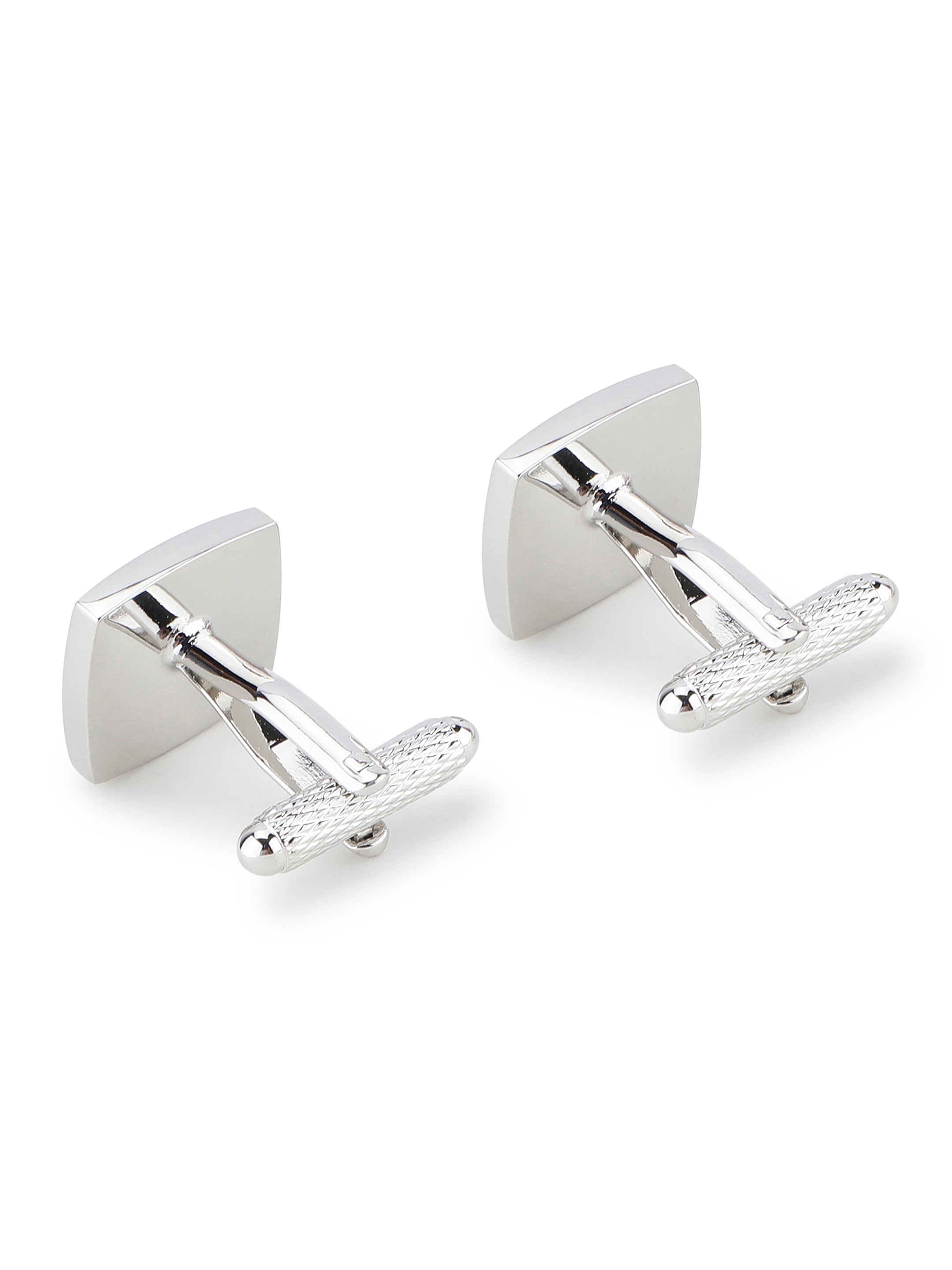 Silver & Red Enamel Square Cufflink