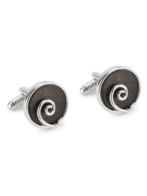 Alvaro Castagnino Black & Silver Coloured Cufflink for Men