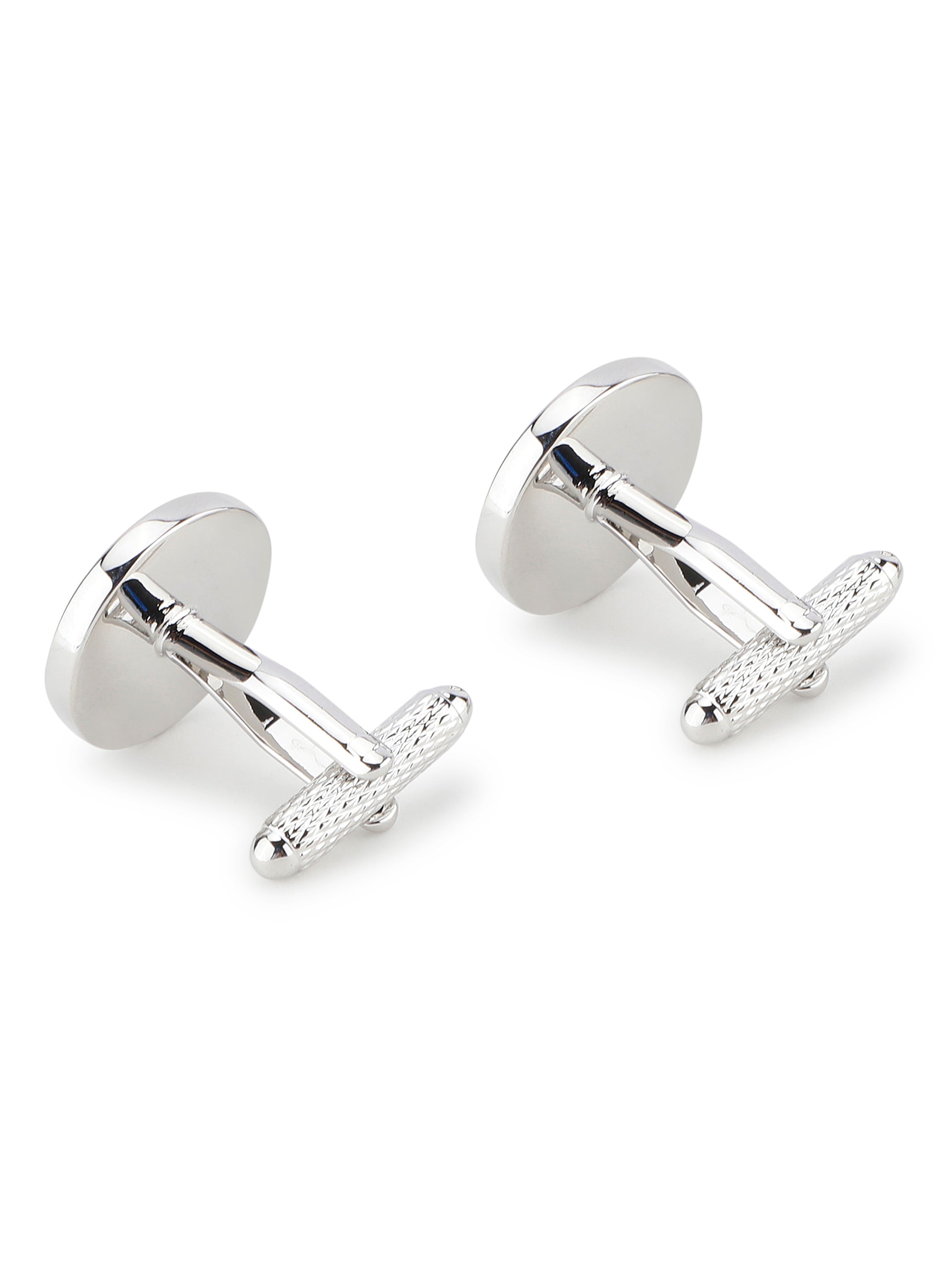 Silver Swirl Round Cufflink