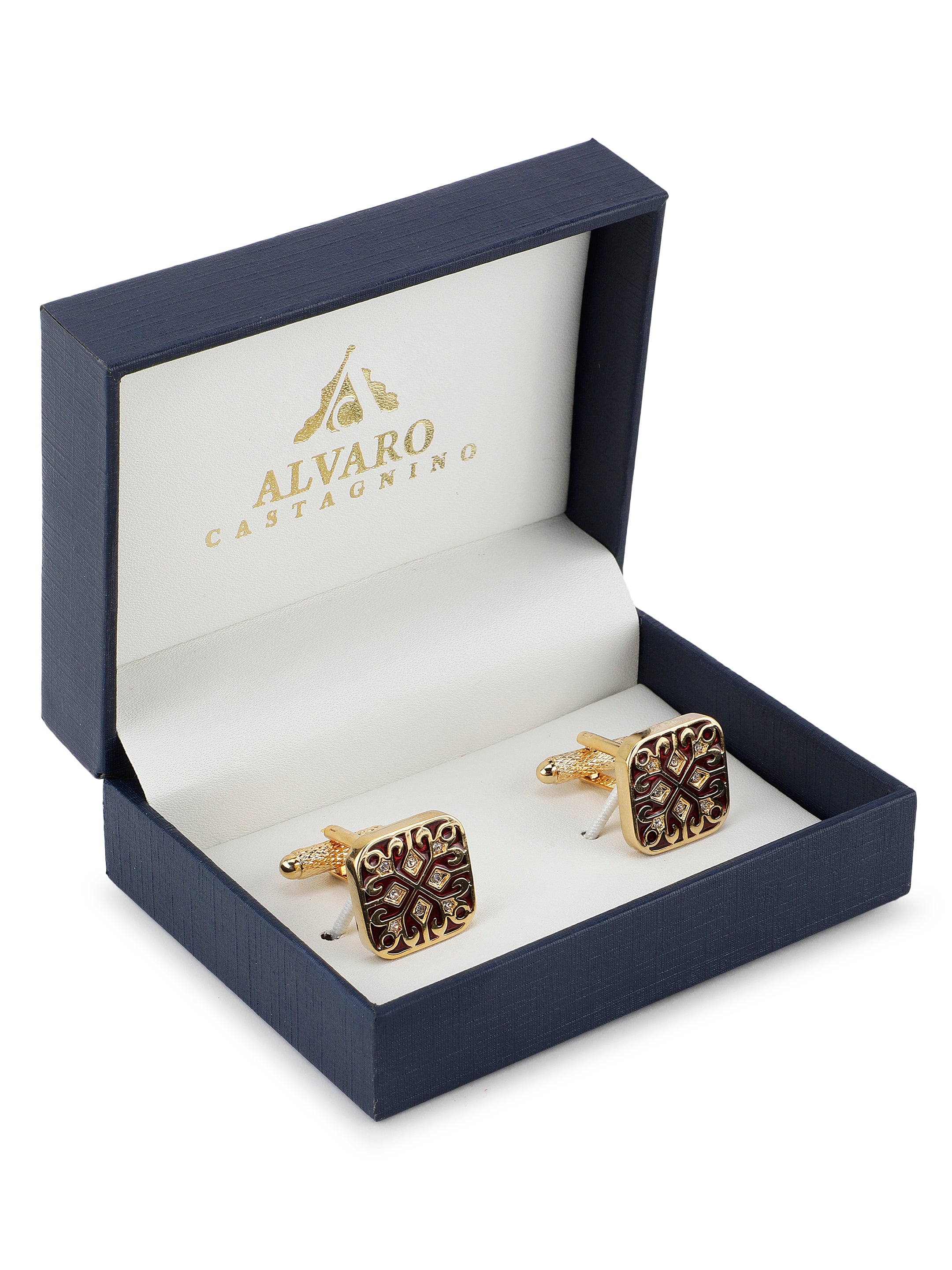 Gold & Red Ornate Cufflink