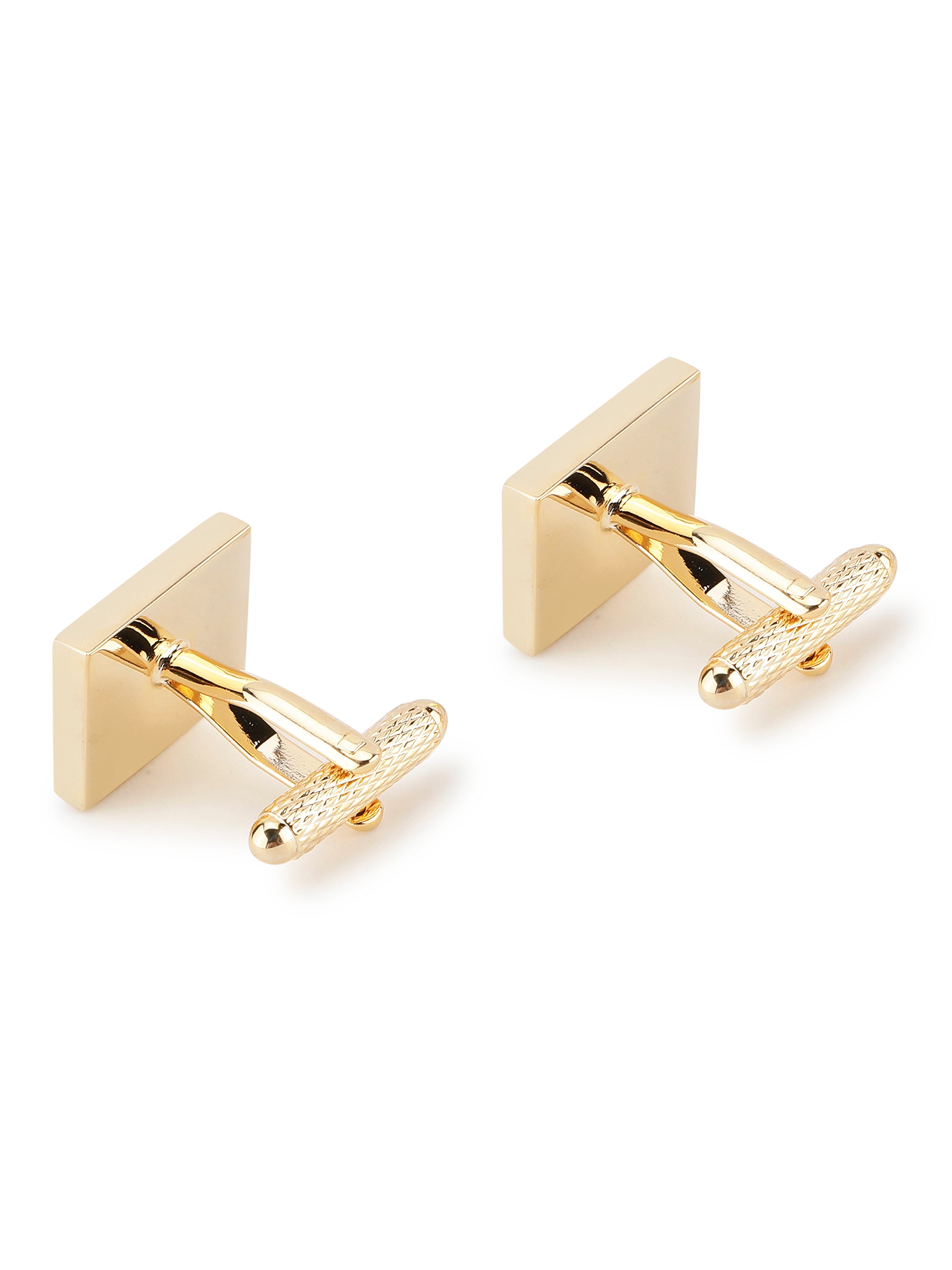 Gold Faceted Square Cufflink