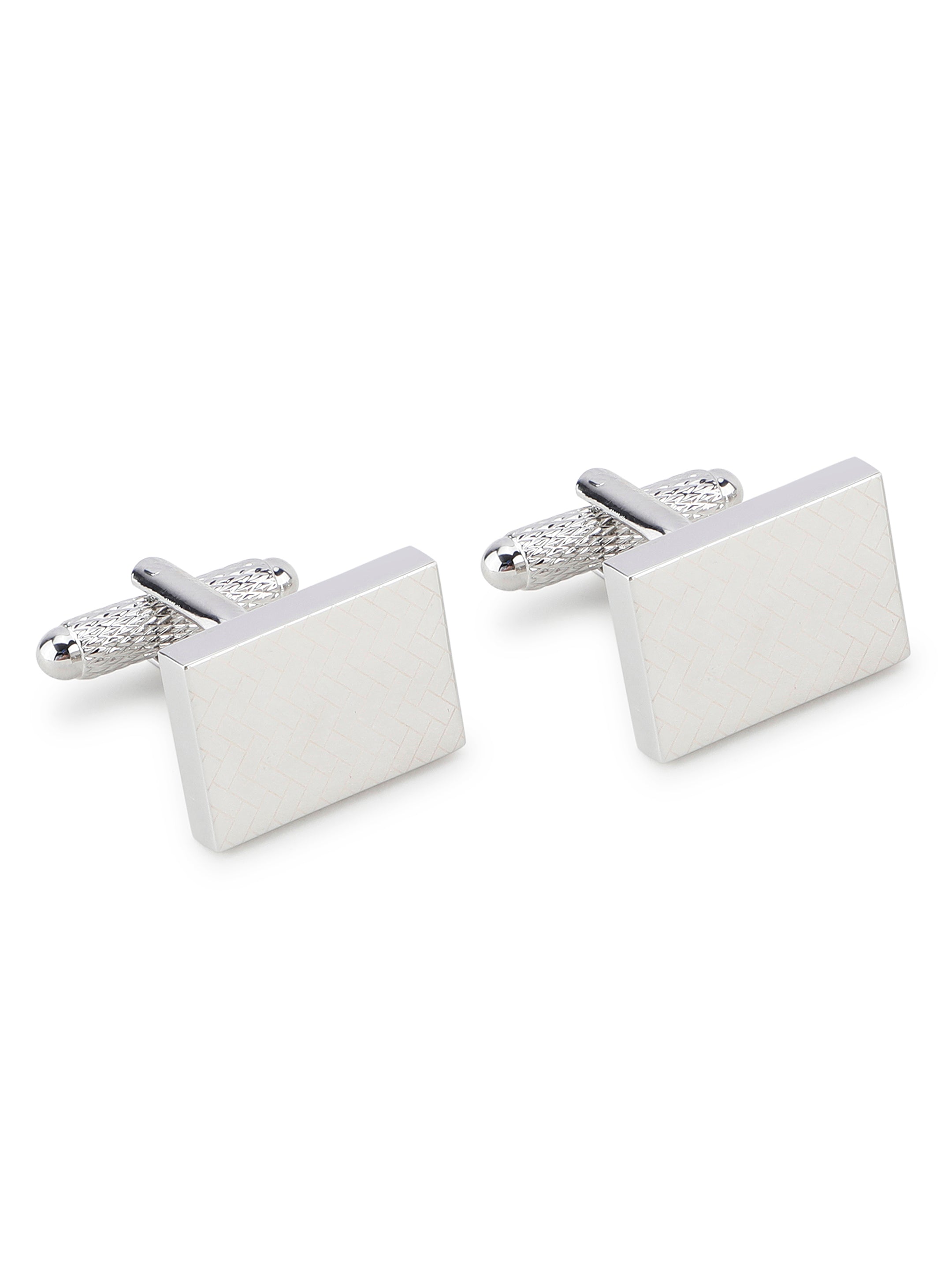 Silver Woven Pattern Cufflink