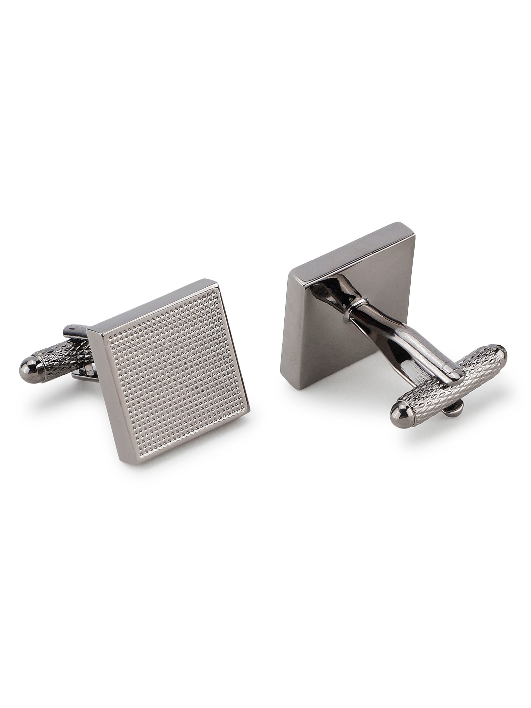  Silver Textured Square Cufflink
