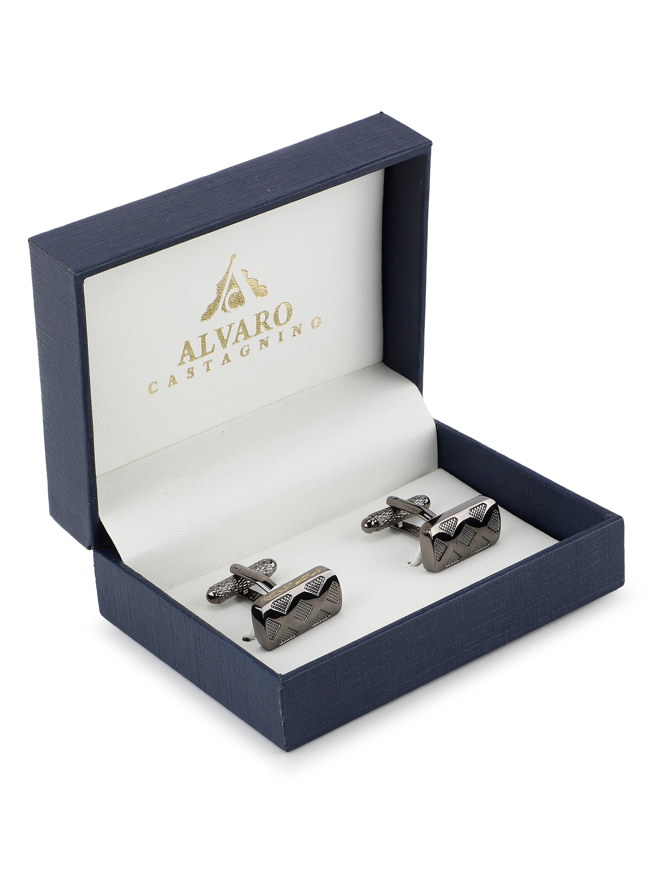 Gunmetal Geometric Cufflink