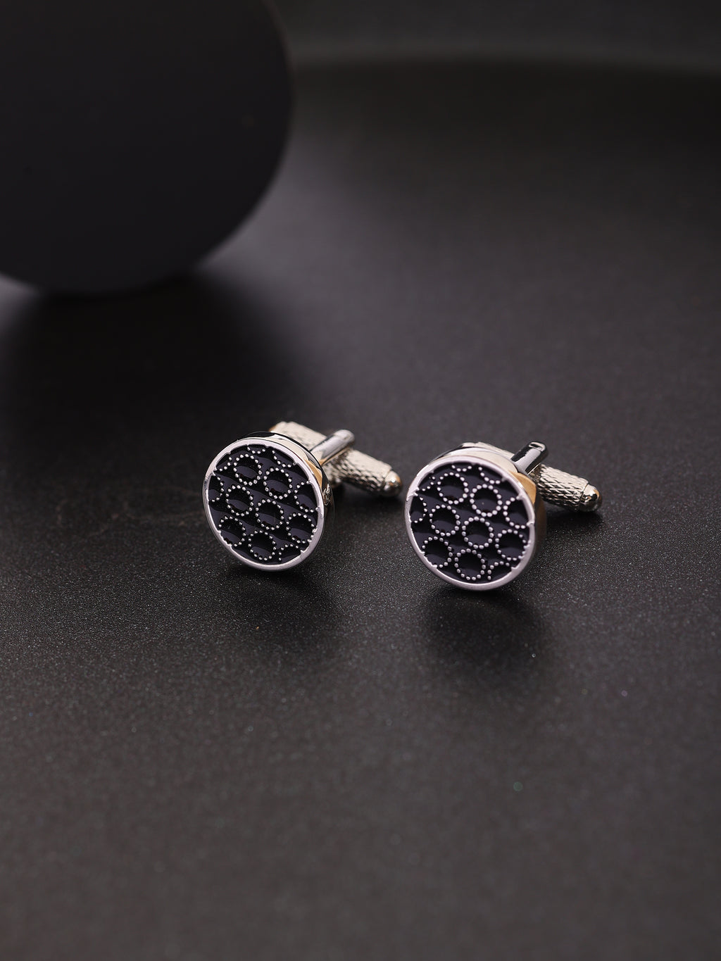 Alvaro Castagnino Black & Silver Coloured Cufflink for Men