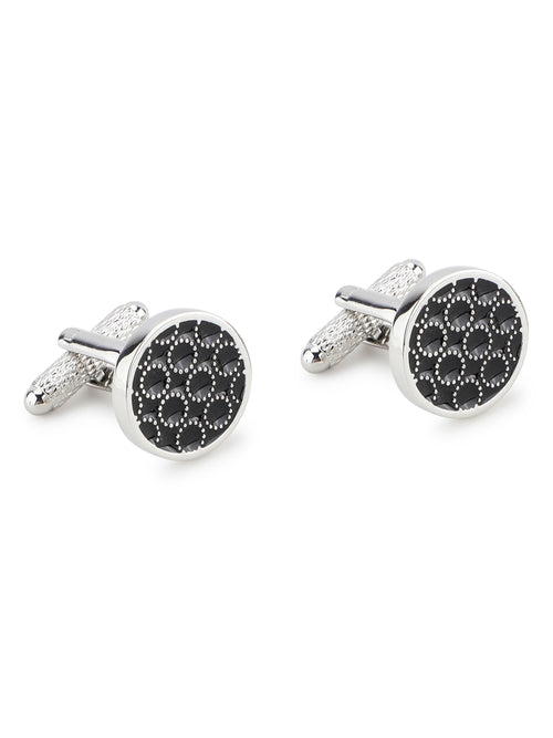 Alvaro Castagnino Black & Silver Coloured Cufflink for Men