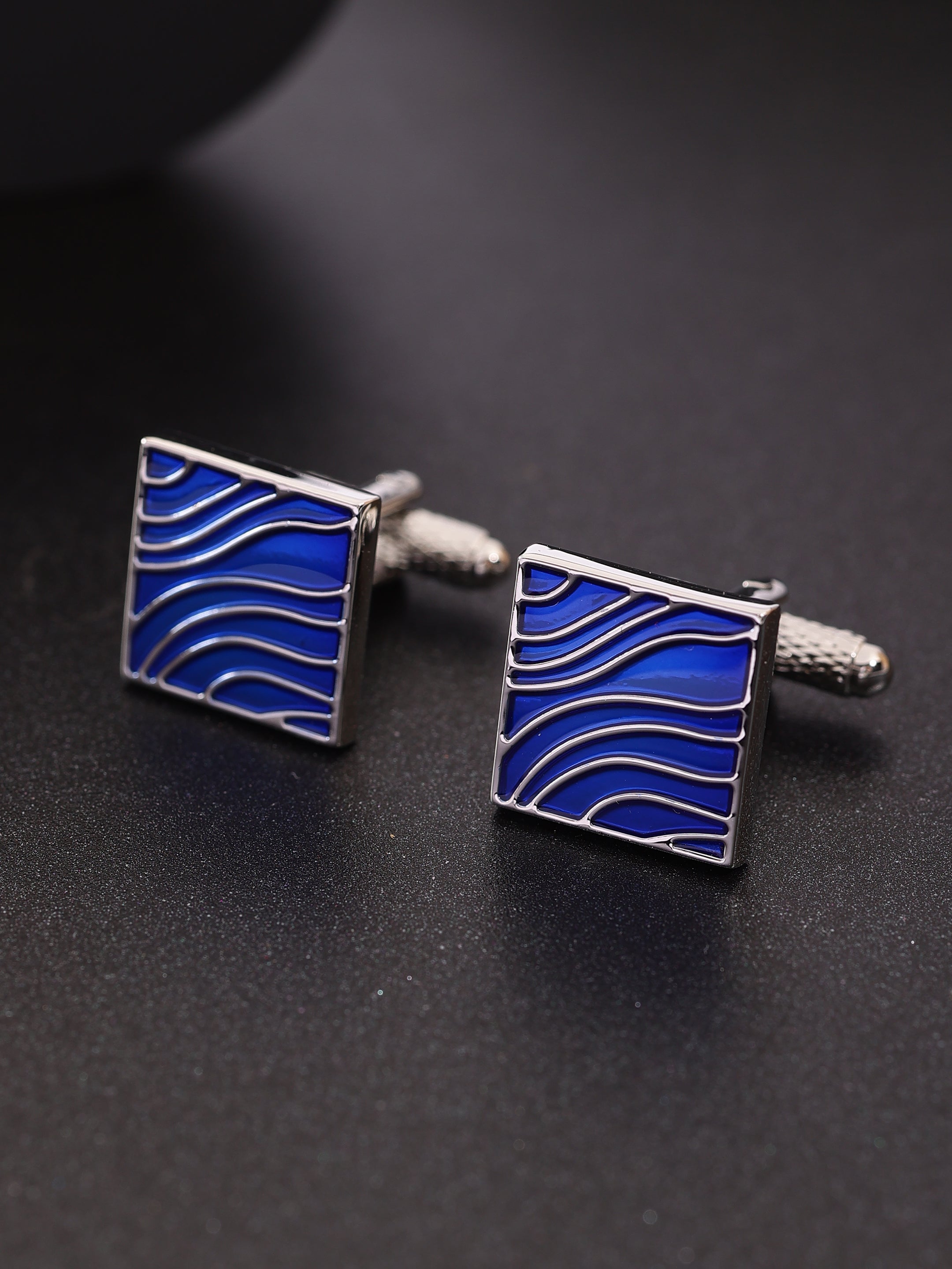 Alvaro Castagnino Blue & Silver Coloured Cufflink for Men