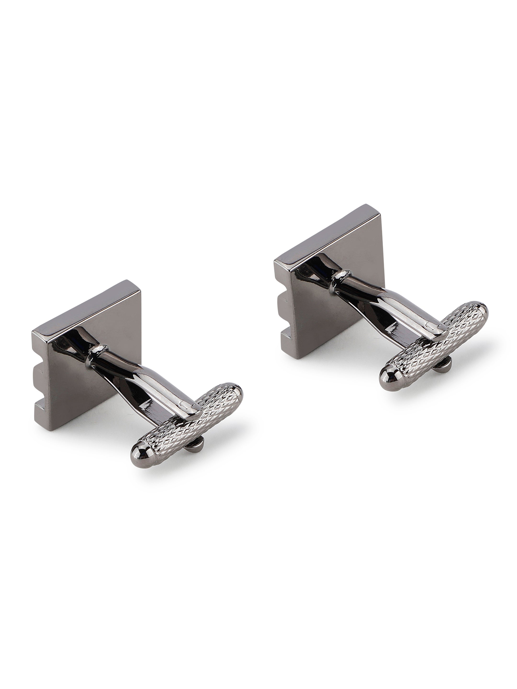 Silver Geometric Bar Cufflink