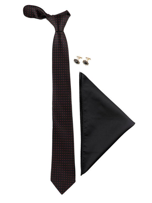 Alvaro Castagnino Men Black & Maroon Set Of 3 Accessory Gift Set