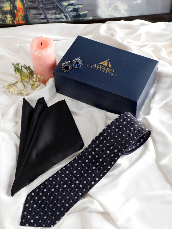 Alvaro Castagnino Men Blue & White Set Of 3 Accessory Gift Set