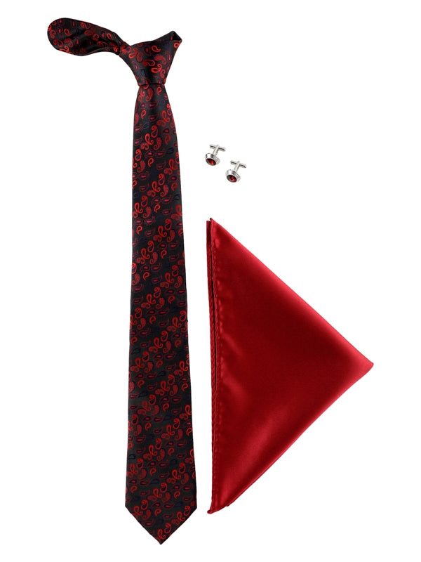 Alvaro Castagnino Men Black & Maroon Set Of 3 Accessory Gift Set