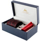 Alvaro Castagnino Men Black & Maroon Set Of 3 Accessory Gift Set