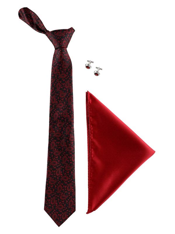 Alvaro Castagnino Men Black & Maroon Set Of 3 Accessory Gift Set