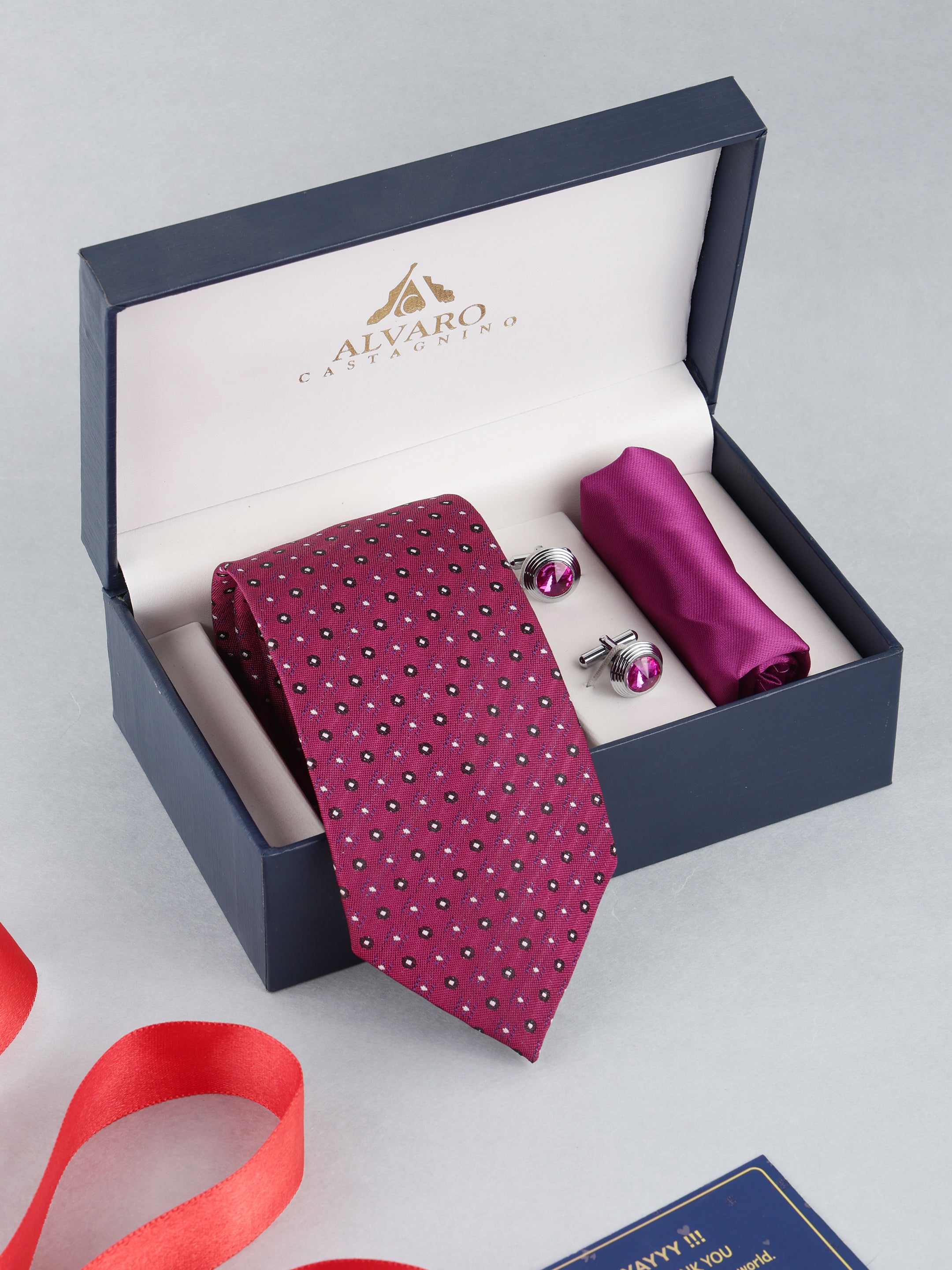 Pink Polka Dot Necktie Gift Set