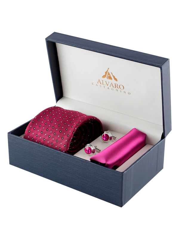 Alvaro Castagnino Men Pink & Black Set Of 3 Accessory Gift Set