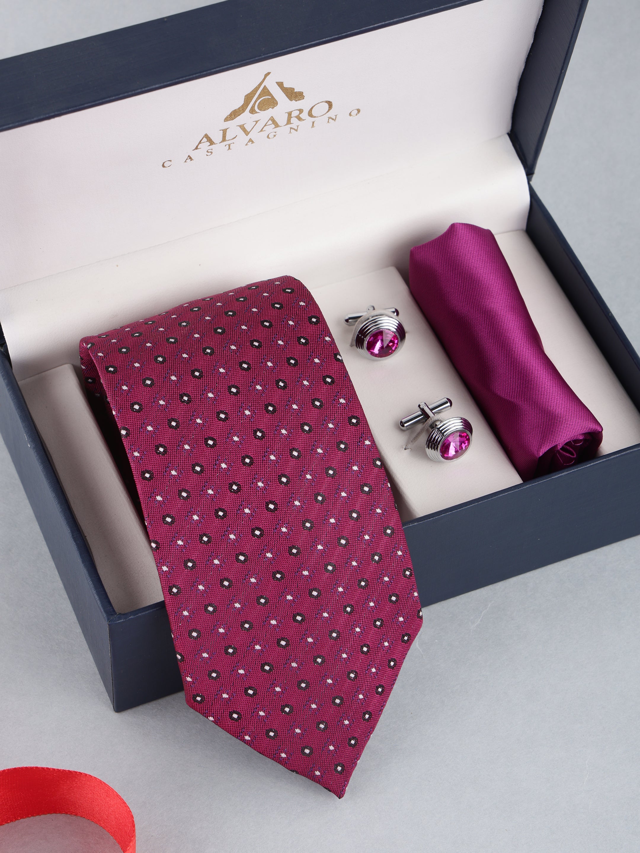 Pink Polka Dot Necktie Gift Set
