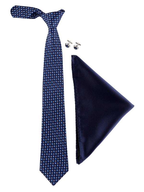 Alvaro Castagnino Men Blue & Grey Printed Design Set Of 3 Accessory Gift Set