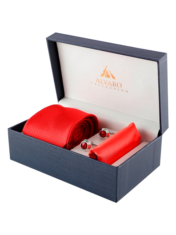 Alvaro Castagnino Men Red Set Of 3 Accessory Gift Set