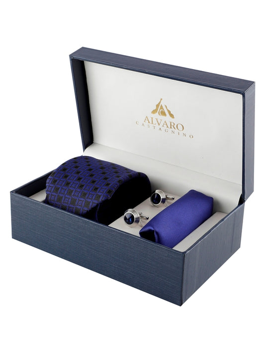 Alvaro Castagnino Men Blue & Black  Set Of 3 Accessory Gift Set
