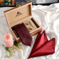 Alvaro Castagnino Men Black & Maroon Set Of 4 Accessory Gift Set