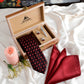 Alvaro Castagnino Men Black & Maroon Set Of 4 Accessory Gift Set