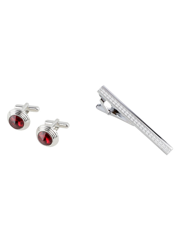 Alvaro Castagnino Men Black & Maroon Set Of 4 Accessory Gift Set