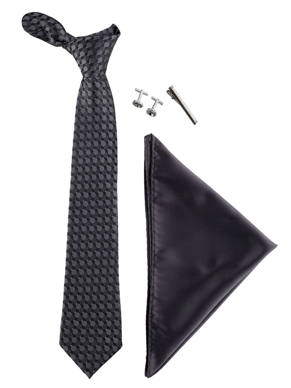 Alvaro Castagnino Men Black & Grey Set Of 4 Accessory Gift Set
