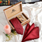 Alvaro Castagnino Men Maroon Set Of 4 Accessory Gift Set