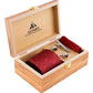 Alvaro Castagnino Men Maroon Set Of 4 Accessory Gift Set