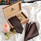 Alvaro Castagnino Men Brown Set Of 4 Accessory Gift Set