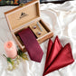 Alvaro Castagnino Men Maroon Set Of 4 Accessory Gift Set