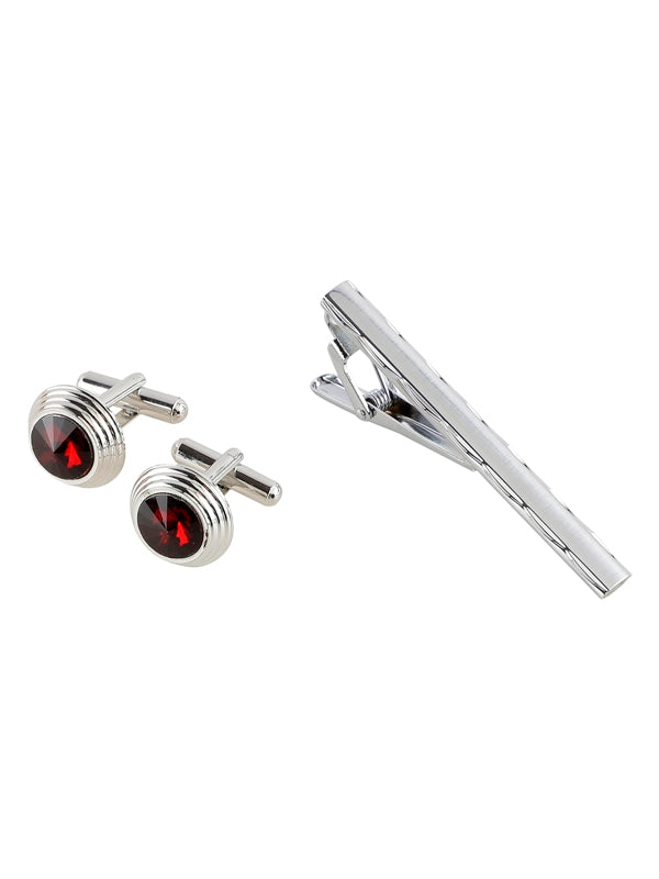 Alvaro Castagnino Men Maroon Set Of 4 Accessory Gift Set