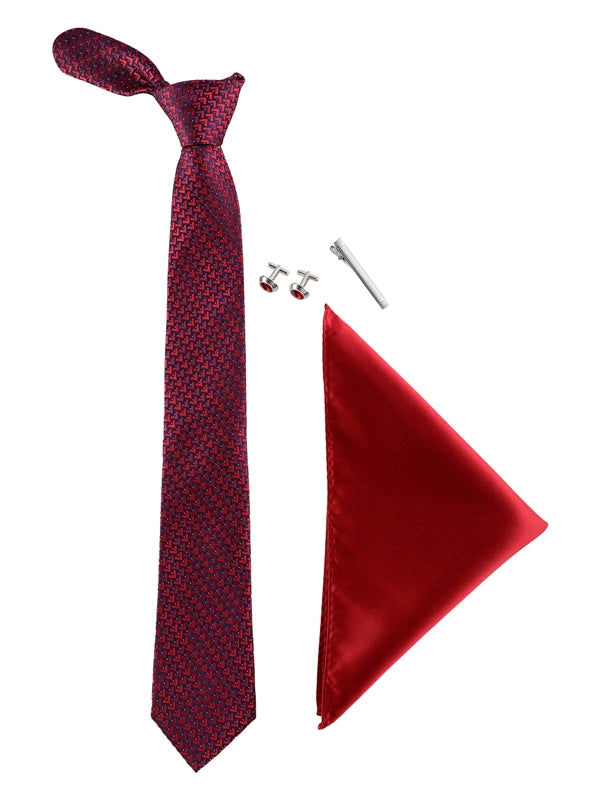 Alvaro Castagnino Men Maroon Set Of 4 Accessory Gift Set