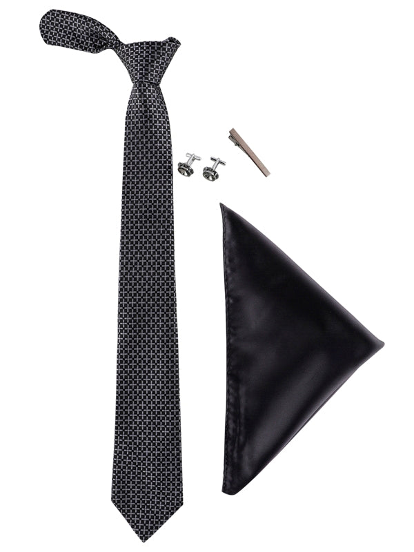 Alvaro Castagnino Men Black & Grey Set Of 4 Accessory Gift Set