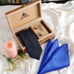 Alvaro Castagnino Men Black & Blue  Set Of 4 Accessory Gift Set
