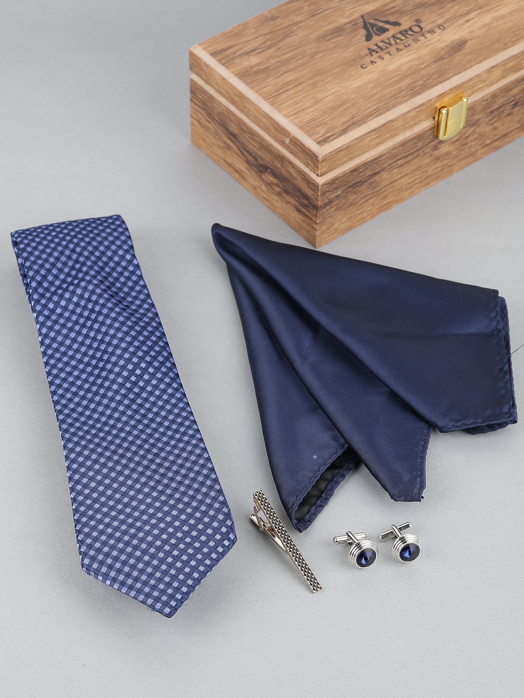 Blue Diamond Grid Gift Set