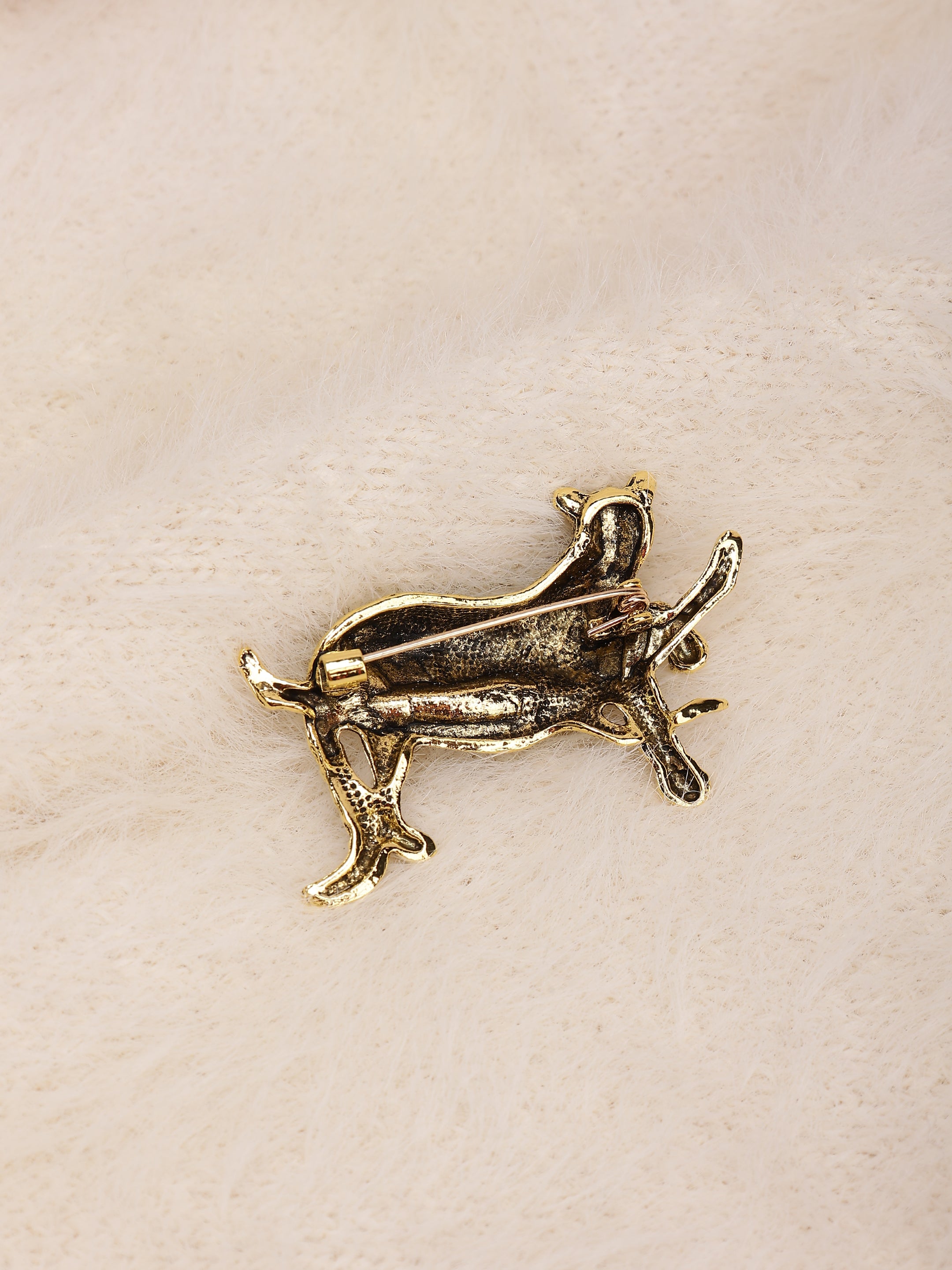 Gilded Cheetah Statement Brooch